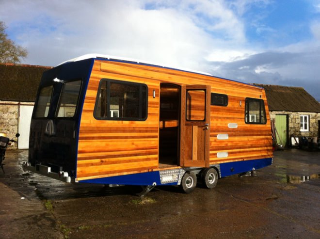 sumaya, mobile home, trailer, dan mcmahon, phil duloy, cedar, wood, hand crafted, cornwall