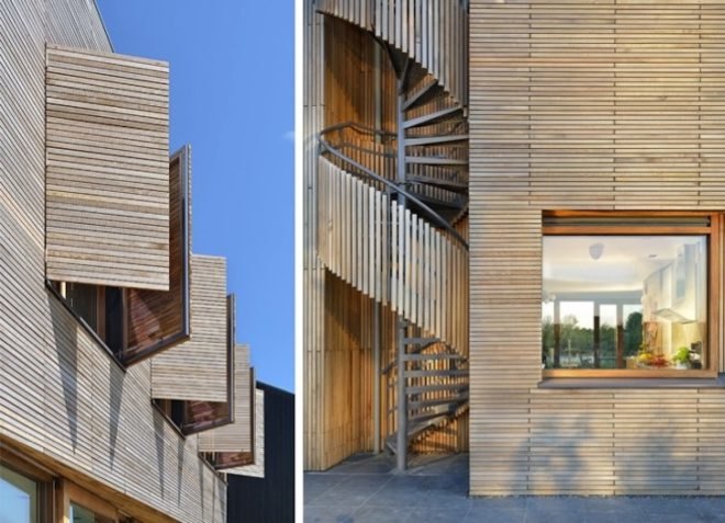 Rieteiland-Oost Island House, green roof, Egeon Architecten, green design, sustainable design, sedum roof, sustainable timber, fair timber, daylighting, energy efficiency, heat pump, underfloor heating, natural ventilation, insulation, The Netherlands, IJburg Residential Complex