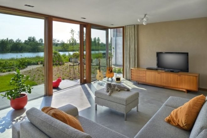 Rieteiland-Oost Island House, green roof, Egeon Architecten, green design, sustainable design, sedum roof, sustainable timber, fair timber, daylighting, energy efficiency, heat pump, underfloor heating, natural ventilation, insulation, The Netherlands, IJburg Residential Complex
