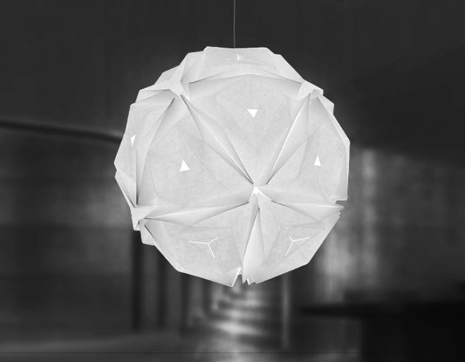 led lamp, paper lamp, led paper lamp, paper lanter, jiangmei wu, tacit design, folded lamps, folded light art, folded light, origami lamp, origami light