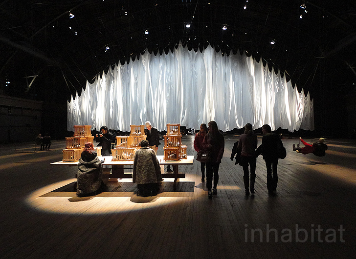 green design, eco design, sustainable design, Ann Hamilton, The event of the thread, Park Avenue Armory, interactive art installations NYC, swing art installation, Aristotle, trained pigeons
