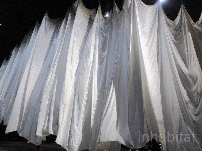green design, eco design, sustainable design, Ann Hamilton, The event of the thread, Park Avenue Armory, interactive art installations NYC, swing art installation, Aristotle, trained pigeons