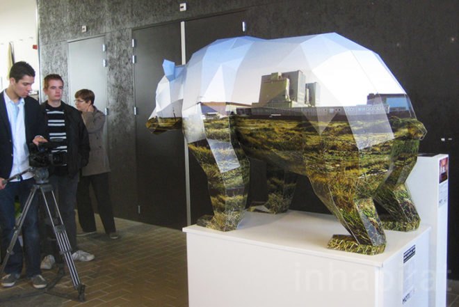 Anna Garforth, Papercraft, Bear, recycled cardboard, migration, human landscape, Animals, Art, Recycled Materials, Green Design Events, dutch design week