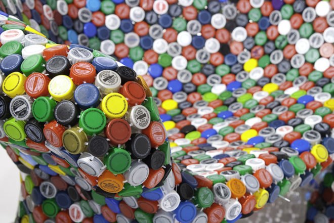 BRC Designs, Capped Out Chair, Spartanburg, recycled bottle tops, recycled plastic, recycled steel, Art, green furniture, Recycled Materials