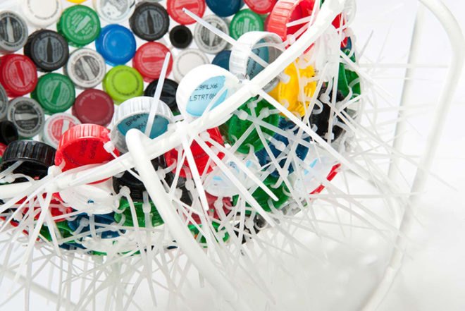 BRC Designs, Capped Out Chair, Spartanburg, recycled bottle tops, recycled plastic, recycled steel, Art, green furniture, Recycled Materials