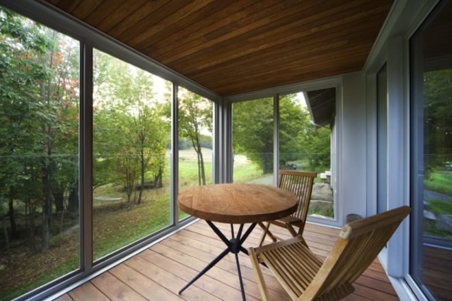 Bromont Residence, Blouin Tardif Architecture-Environnement, cabin, Quebec, Canada, natural materials, timber, daylighting, green design, sustainable design, eco design, minimize solar gain