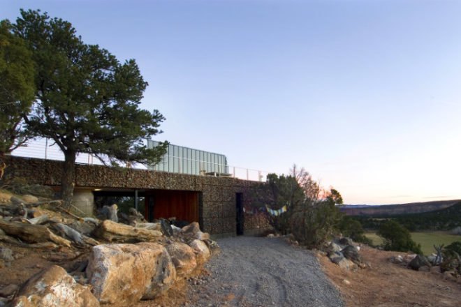 Buddhist Retreat, Imbue Design, gabion baskets, eco retreat, desert architecture, torrey, utah, eco home