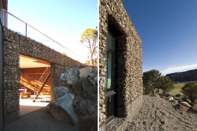Buddhist Retreat, Imbue Design, gabion baskets, eco retreat, desert architecture, torrey, utah, eco home