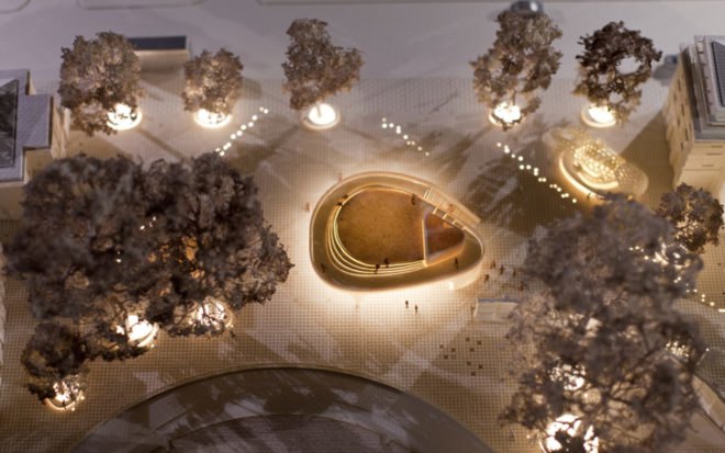 NEX Architecture, Cadogan Cafe, UK, Saatchi Gallery, Duke York Square, Chelsea, retractable glazed wall, coiled design, daylighting, King's Road, urban design