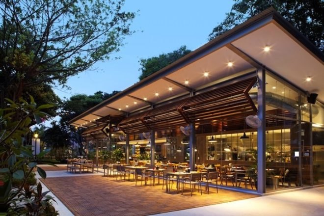 Cafe Melba, Goodman Arts Center, Singpore, eatery, Designphase dba, natural light, natural ventilation, daylighting, timber louvers, sustainable design, green design, eco-design, food