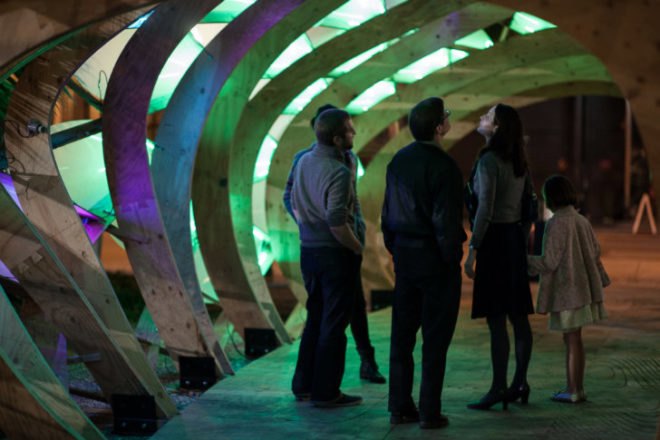 ColoniaTecne, Bios Design Collective, led lighting, temporary pavilion, san jose, biomimicry, nature-inspired design