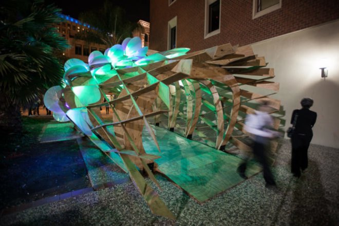 ColoniaTecne, Bios Design Collective, led lighting, temporary pavilion, san jose, biomimicry, nature-inspired design
