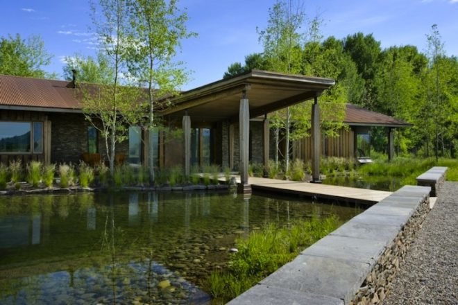 geothermal, Ward + Blake Architects, Wyoming, EHA Residence, sustainable materials, bamboo, LED lighting, water table, recycled materials, low carbon footprint, corten steel, sustainable design, green design, eco-design
