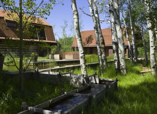 geothermal, Ward + Blake Architects, Wyoming, EHA Residence, sustainable materials, bamboo, LED lighting, water table, recycled materials, low carbon footprint, corten steel, sustainable design, green design, eco-design