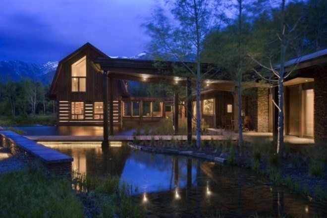 geothermal, Ward + Blake Architects, Wyoming, EHA Residence, sustainable materials, bamboo, LED lighting, water table, recycled materials, low carbon footprint, corten steel, sustainable design, green design, eco-design