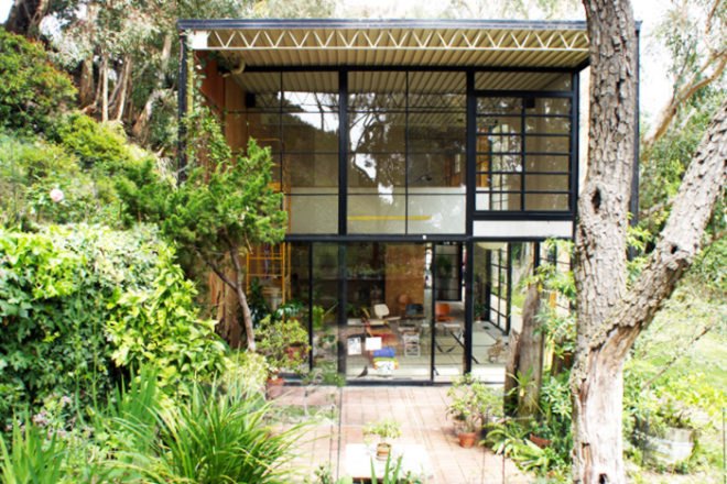 Ray Eames Birthday, Eames House, Case Study House No. 8, Sustainable Architecture, Green Design, Prefab, Prefabricated Home, Mid-Century Modern, Charles and Ray Eames, Recycled Materials, Eco-Friendly