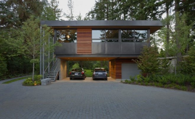 Ellis Residence, LEED Platinum, Bainbridge Island, Coates Design, Matthew Coates, Seattle, Residence, modern, sustainable, photovoltaic, rainwater collection, green roof