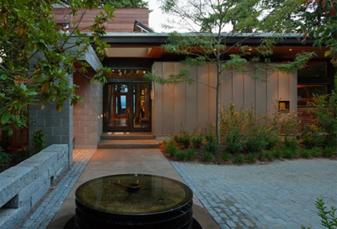 Ellis Residence, LEED Platinum, Bainbridge Island, Coates Design, Matthew Coates, Seattle, Residence, modern, sustainable, photovoltaic, rainwater collection, green roof