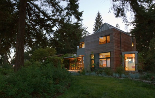 Ellis Residence, LEED Platinum, Bainbridge Island, Coates Design, Matthew Coates, Seattle, Residence, modern, sustainable, photovoltaic, rainwater collection, green roof