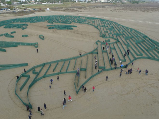 green design, eco design, sustainable design, Earth Art, Jorge Rodriguez-Gerada, Enric Miralles, President Obama, Obama portrait, obama mandala, giant obama portrait Barcelona, earth mandala, 350.org