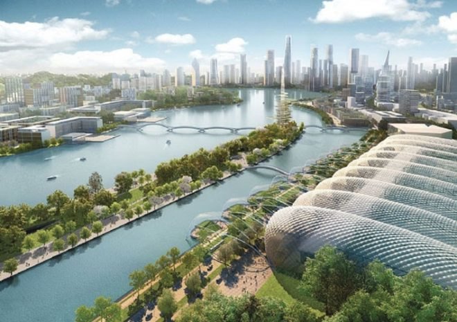 KPF, China, Master Plan, urban planning, city planning, Meixi Lake, pop-up, canals, lakes,