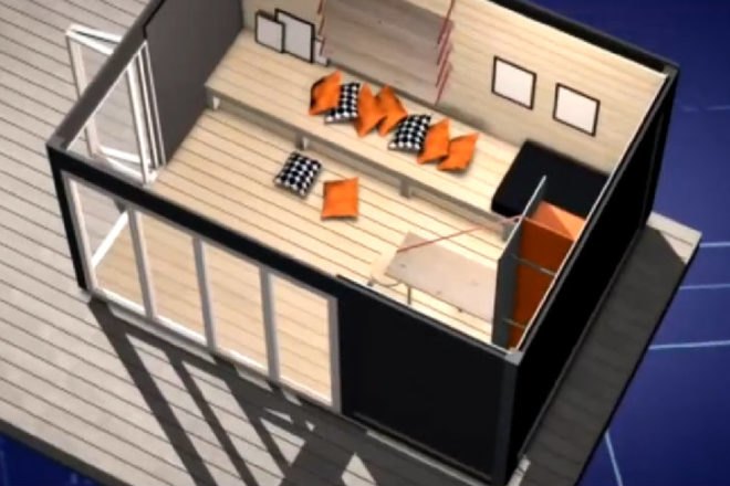 Kenjo Floating Guest House, floating house, prefab, prefab cabin, sweden, prefab floating cabin