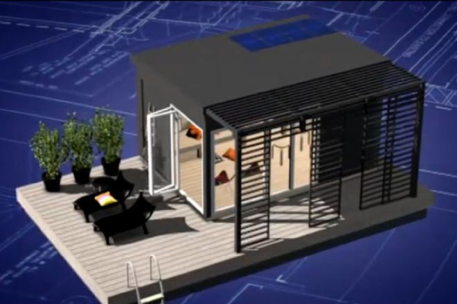 Kenjo Floating Guest House, floating house, prefab, prefab cabin, sweden, prefab floating cabin