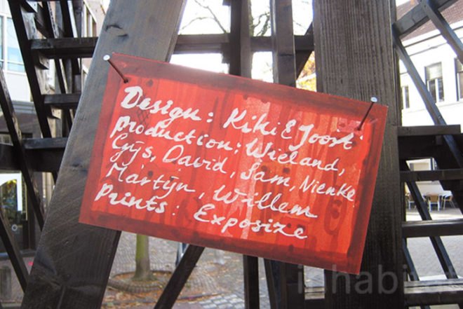 Joost van Bleiswijk, Kiki van Eijk, Urban Hunting Lodge, people watching, mirador, strijp, Eindhoven, Dutch Design Week, watercolor, trompe-l'œil, Ana Lisa Alperovich, Architecture, social design, Green Design Events, art