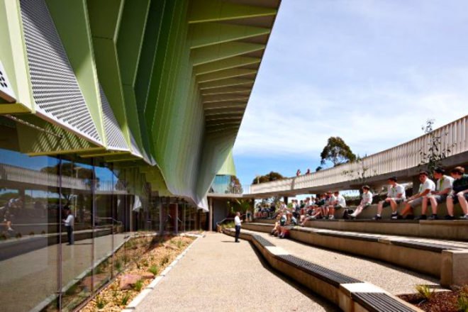 Knox Innovation Opportunity and Sustainability Centre, Woods Bagot, KIOSC, melbourne, eco school, eco university, sustainable education