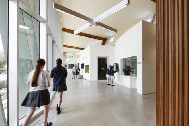 Knox Innovation Opportunity and Sustainability Centre, Woods Bagot, KIOSC, melbourne, eco school, eco university, sustainable education