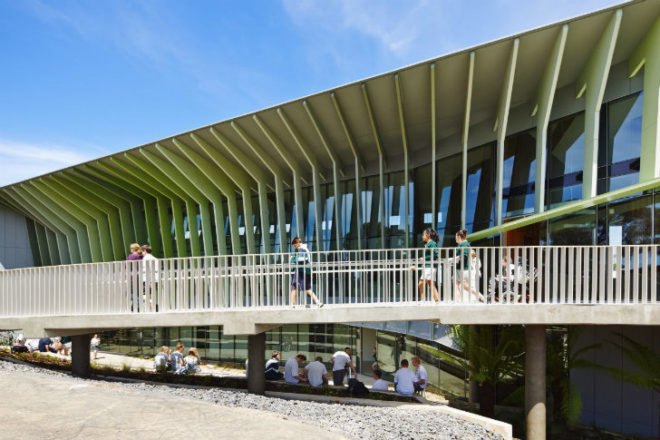 Knox Innovation Opportunity and Sustainability Centre, Woods Bagot, KIOSC, melbourne, eco school, eco university, sustainable education