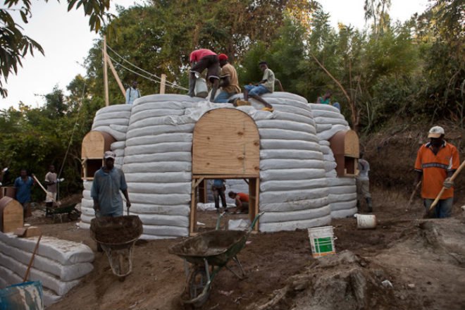 Konbit Shelter, Haiti, earth bag structure, super adobe, disaster proof design, disaster recovery, affordable housing,