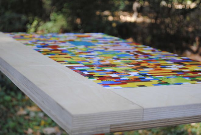 MDC Interiors, lego table, lego bricks, sustainable design, green design, green furniture, recycled furniture, recycled materials, green interiors, sustainable furniture