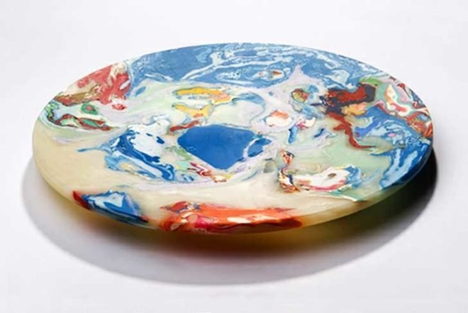 Laurens Van Wieringen, multicolored bowls, recycled plastic, cnc, dutch design, tableware, industry waste, multi-colored, Green Materials, Recycled Materials, Green Products,