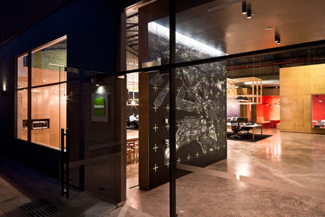 Unit B4, MAKE Creative, Industrial, office, Sidney, recycled materials, concrete floor, plywood, Goodman, Architecture, Green renovation, Recycled Materials, Green Resources, oil drums, recycled warehouse