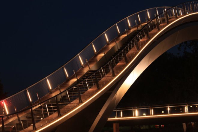 Melkwegbridge, NEXT Architects, the netherlands, pedestrian bridge, pedestrian friendly, purmerend,
