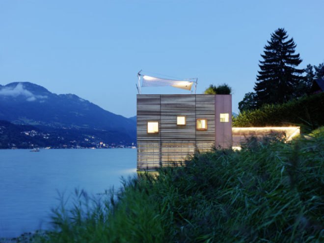Millstätter Lake Boat House, MHM Architects, boat house, energy efficient design, austria, green roof
