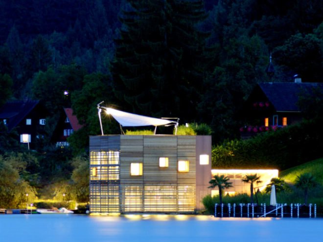 Millstätter Lake Boat House, MHM Architects, boat house, energy efficient design, austria, green roof