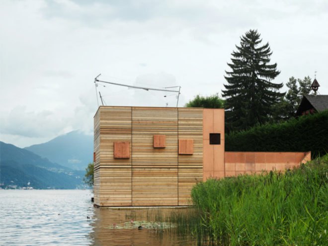 Millstätter Lake Boat House, MHM Architects, boat house, energy efficient design, austria, green roof