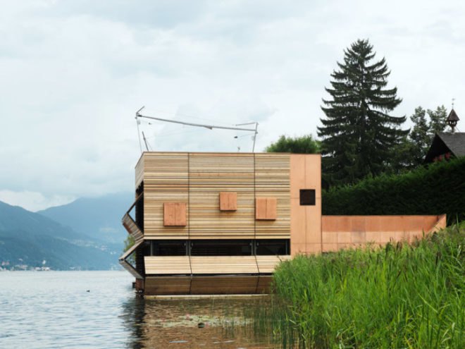 Millstätter Lake Boat House, MHM Architects, boat house, energy efficient design, austria, green roof