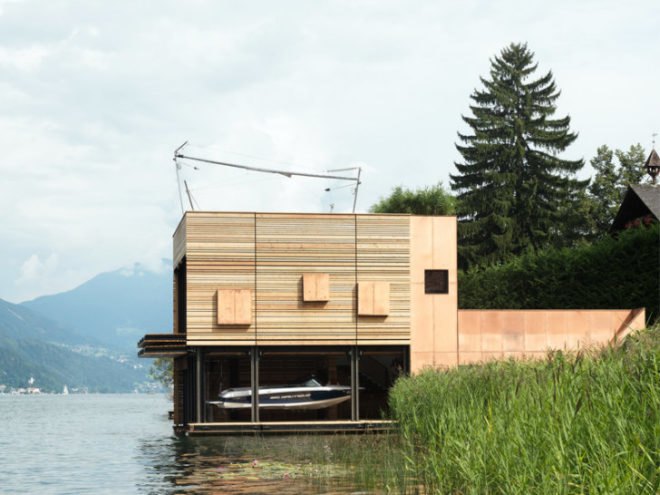 Millstätter Lake Boat House, MHM Architects, boat house, energy efficient design, austria, green roof