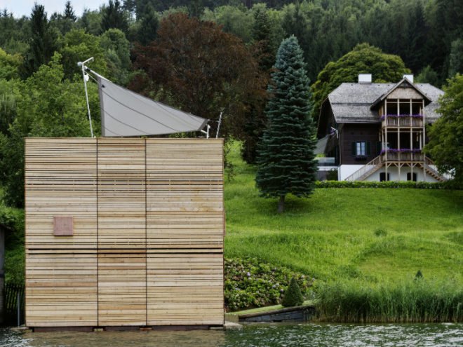 Millstätter Lake Boat House, MHM Architects, boat house, energy efficient design, austria, green roof