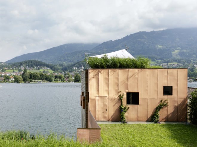Millstätter Lake Boat House, MHM Architects, boat house, energy efficient design, austria, green roof