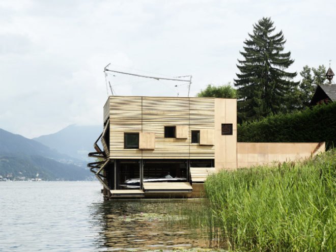 Millstätter Lake Boat House, MHM Architects, boat house, energy efficient design, austria, green roof