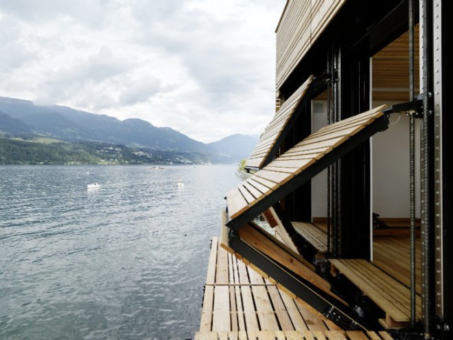 Millstätter Lake Boat House, MHM Architects, boat house, energy efficient design, austria, green roof