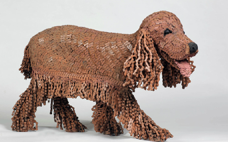 green design, eco design, sustainable design, Nirit Levav, recycled bicycle chains, bicycle chain sculpture, bicycle chain dogs, Israeli Artist, eco art, upcycled art, bicycle art