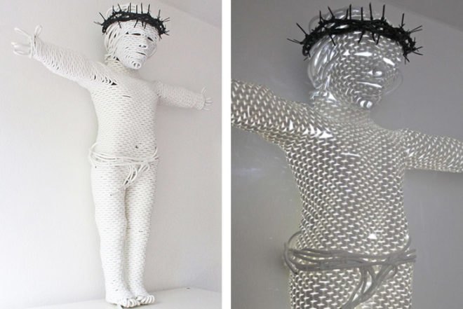 Pavel Sinev, standard materials, cables, Bulgarian art, art, sculptures, Art, Green Materials