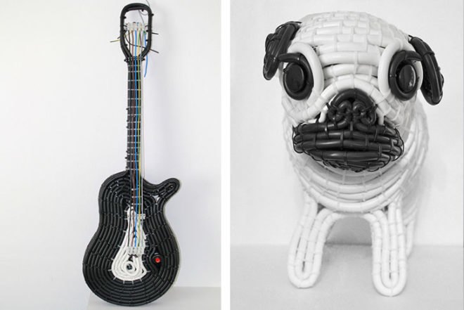 Pavel Sinev, standard materials, cables, Bulgarian art, art, sculptures, Art, Green Materials