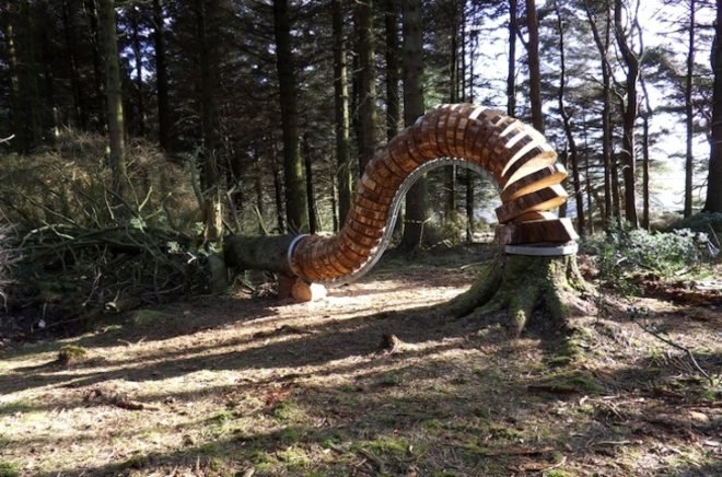 Pendle Trail, witches, witch trails, art, environmental art, salvaged wood, Philippe Handford, sustainable design, eco-design, green design, UK, eco art, timber
