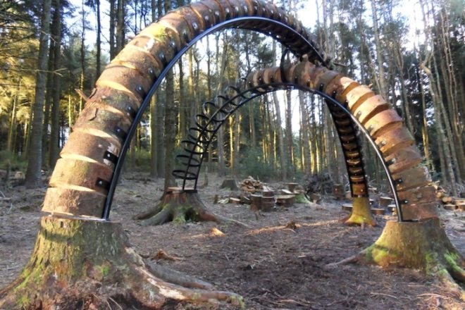 Pendle Trail, witches, witch trails, art, environmental art, salvaged wood, Philippe Handford, sustainable design, eco-design, green design, UK, eco art, timber